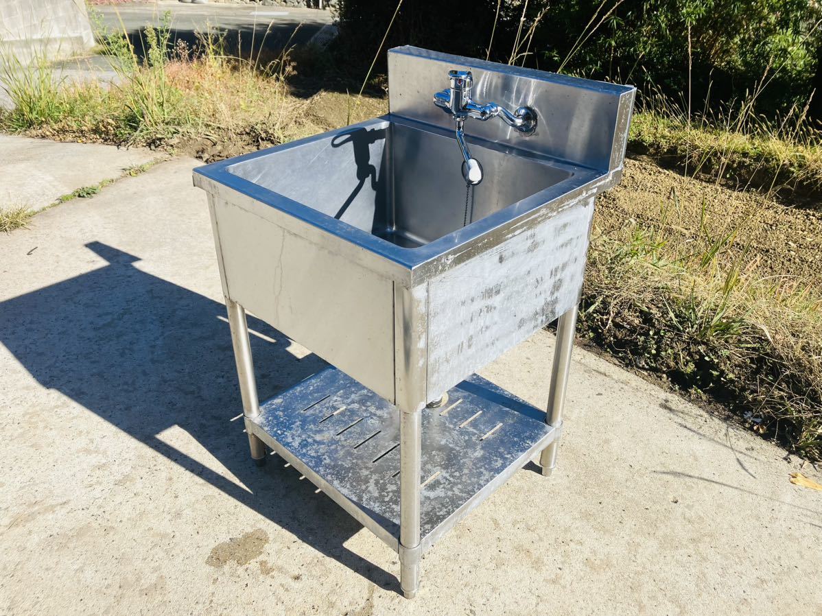 H8☆1槽シンク☆業務用 混合水栓付 W600×D600×H800mm ステンレス H8☆1槽シンク☆業務用 混合水栓付 W600×D600×H800mm ステンレス