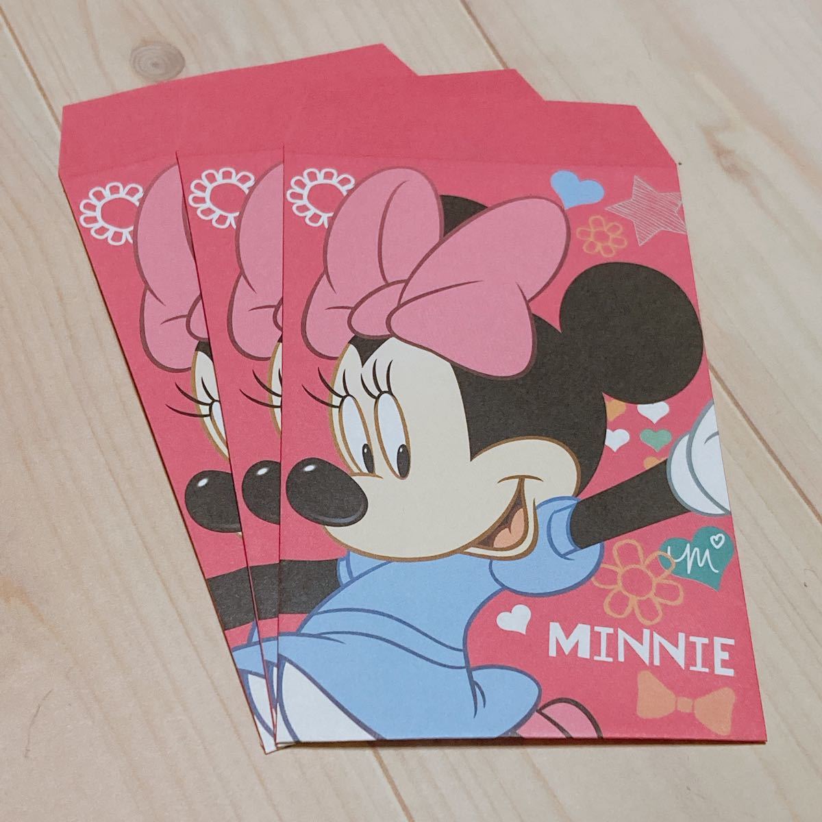 2127* Disney Minnie Mouse New Year's gift sack pochi sack Mini envelope 3 sheets minnie packing sack 