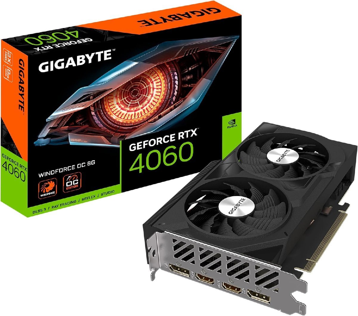 新品 GIGABYTE NVIDIA GeForce RTX4060 グラフィックボード GDDR6 8GB GV-N4060WF2OC-8 グラフィックスカード 2023/12~2年保証有