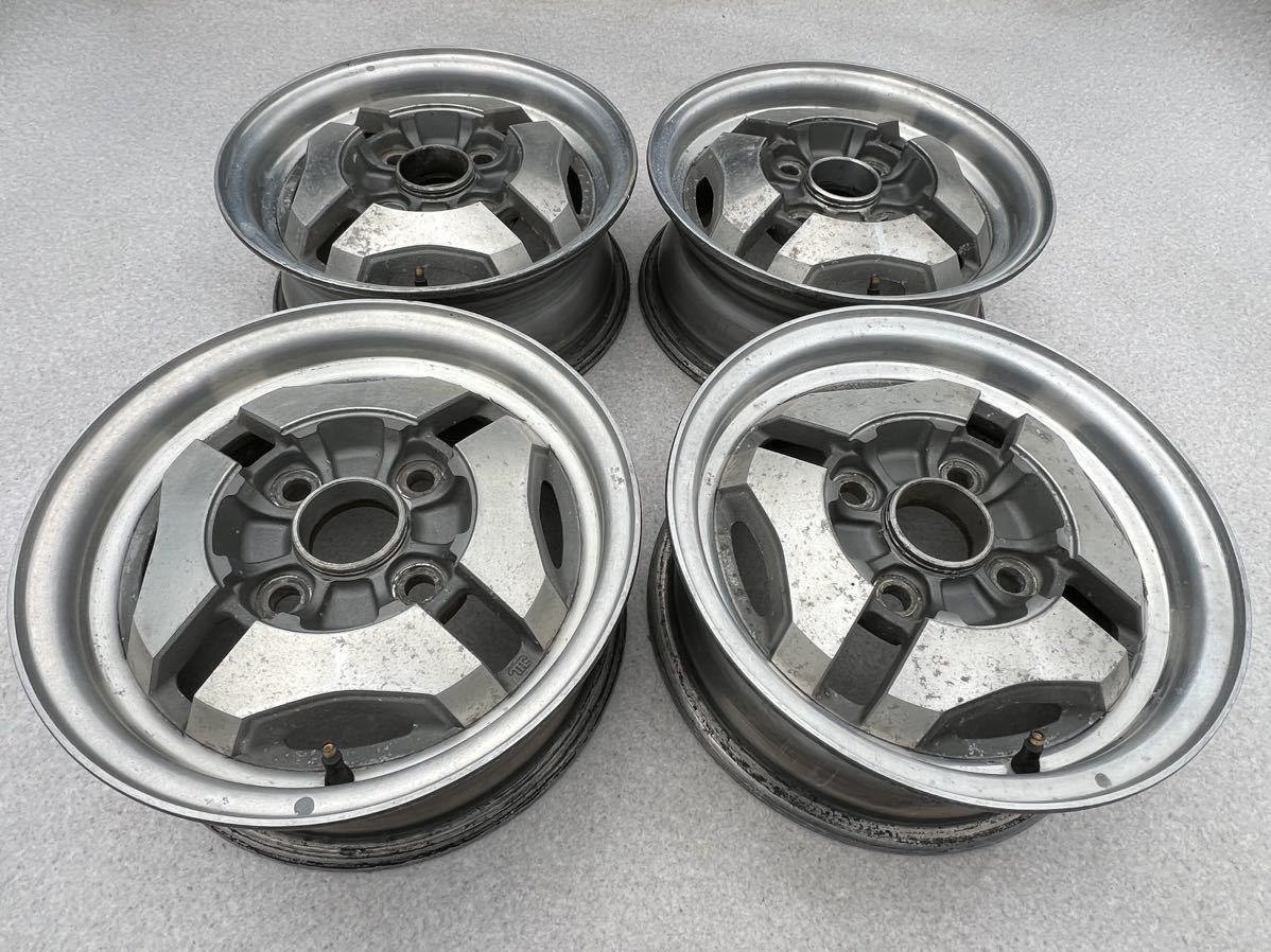 当時物!! 希少!! トヨタ純正アルミホイール4本SET!! カローラレビン＆スプリンタートレノ(AE86) 13inch 5J PCD114.3 4穴 ハチロク/セリカ_画像3