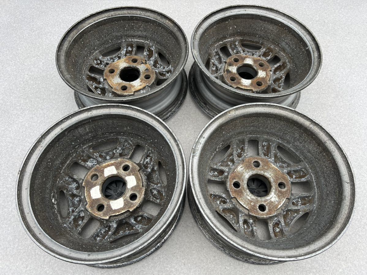 当時物!! 希少!! トヨタ純正アルミホイール4本SET!! カローラレビン＆スプリンタートレノ(AE86) 13inch 5J PCD114.3 4穴 ハチロク/セリカ_画像7