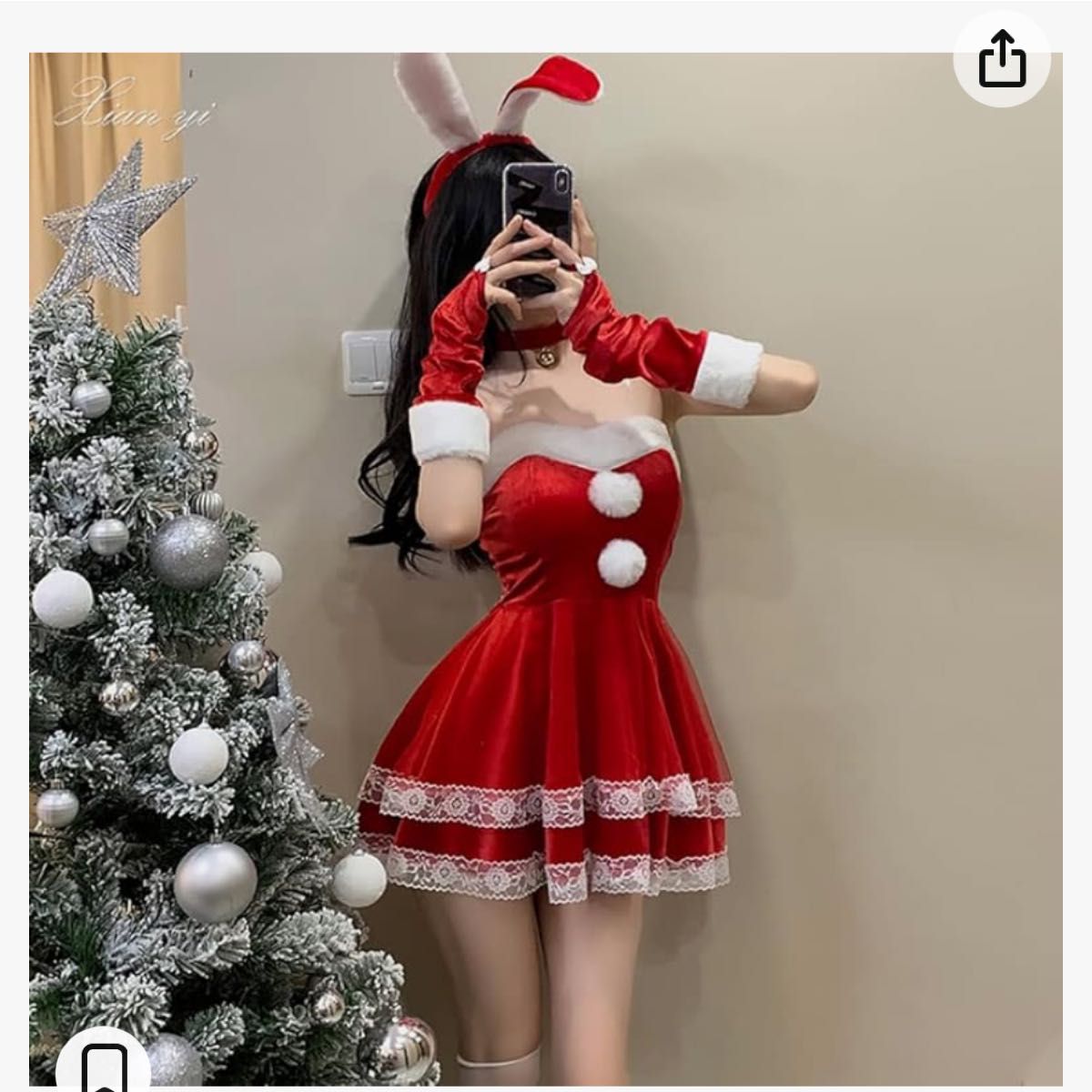 うさ耳サンタコスプレ エロ セクシー サンタクロース クリスマス コスプレ衣装 ワンピース セクシーロリータ少女 メイド サンタ