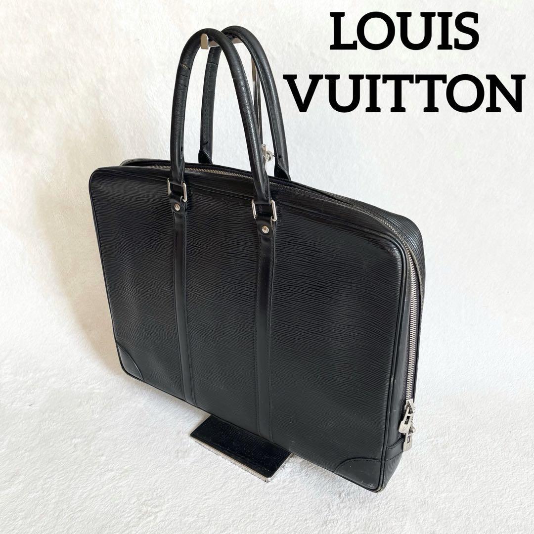 R-663 LOUIS VUITTON ルイヴィトン ビジネスバッグ ブリーフケース ハンドバッグ ポルトドキュマン・ヴォワヤージュ エピ ブラック 黒_画像1