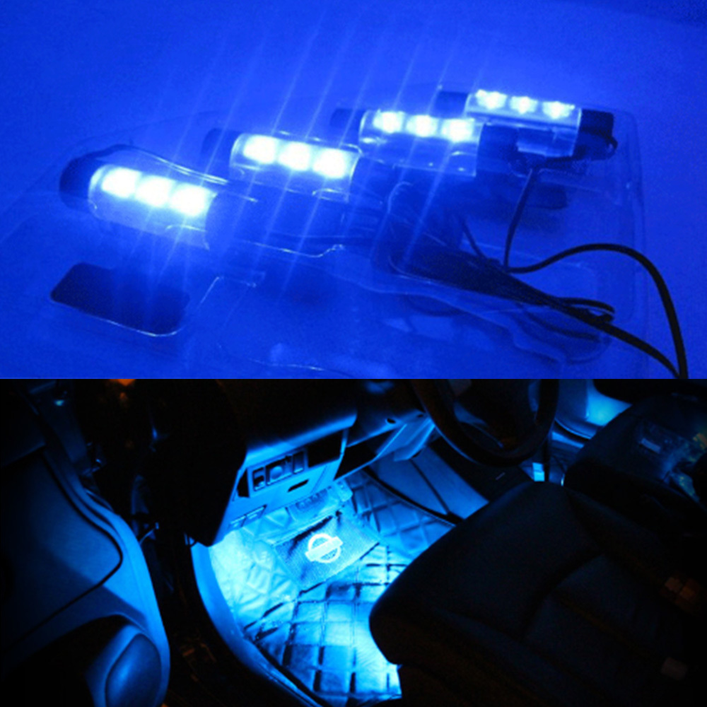 フロアライト LED フットライト 足元 車内 照明 インテリア イルミネーション 装飾 ルームランプ シガーソケット ブルー_画像6