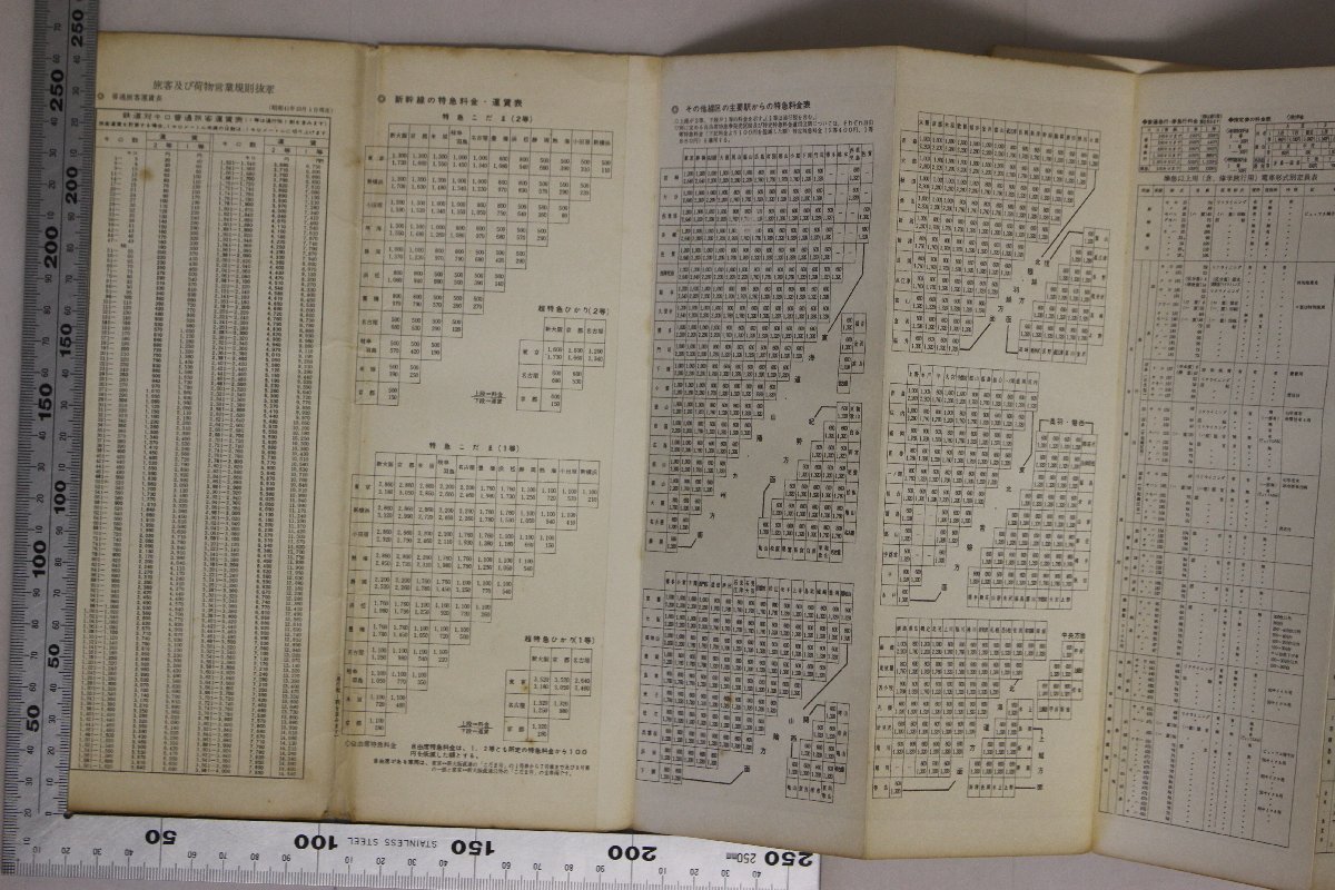 鉄道『鉄道線路図 旅客事務用 昭和42年1月1日現在』日本国有鉄道旅客営業局 補足:旅客運賃計算キロ程早見表1等車連結区間東京都大阪名古屋_画像4