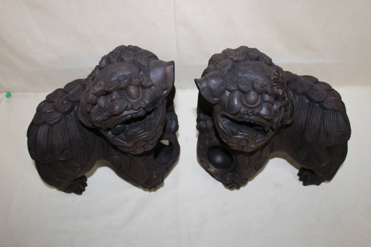 ヤフオク 木彫狛犬一対 阿吽 あうん 一刀彫 小振り 骨董 ヤフオク 木彫狛犬一対 阿吽 あうん 一刀彫 小振り 骨董