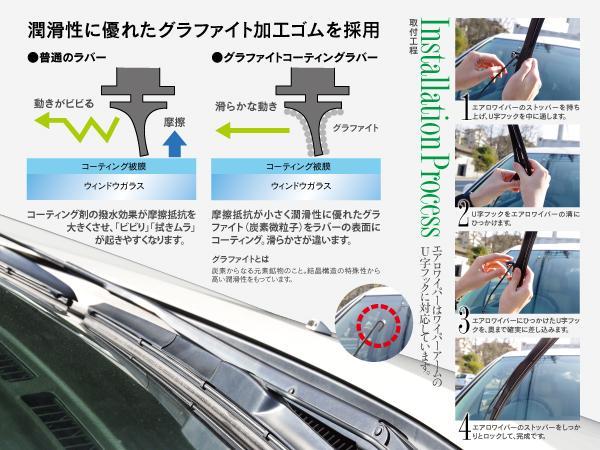 【即決】TN170 エアロワイパー U字フックタイプ 475mm×400mm【ワゴンR RR含む MH21 MH22S】 【ワゴンRスティングレー MH22S】_画像2