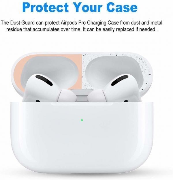 【3 枚セット】AirPods Pro ダストガード 金属粉 侵入防止 防塵 ダストガード 極薄 スキンシール 3世代 エアーポッズ プロ用　シルバー☆_画像2