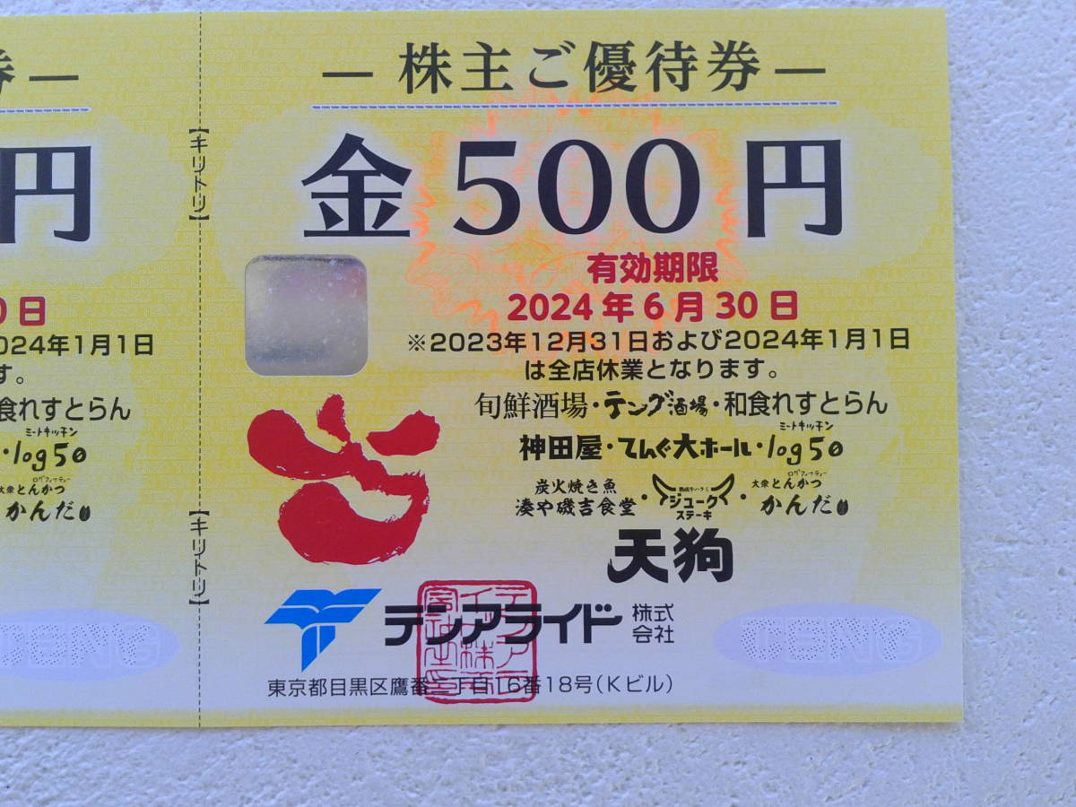 【送料無料】　テンアライド 株主優待券 ３００００円分_画像2