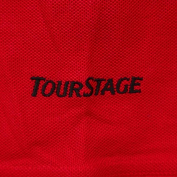 TOURSTAGE ツアーステージ 春夏 ロゴ刺繍★ 半袖 ポロシャツ Sz.M　メンズ ゴルフ 赤　A2T09273_8#D_画像3