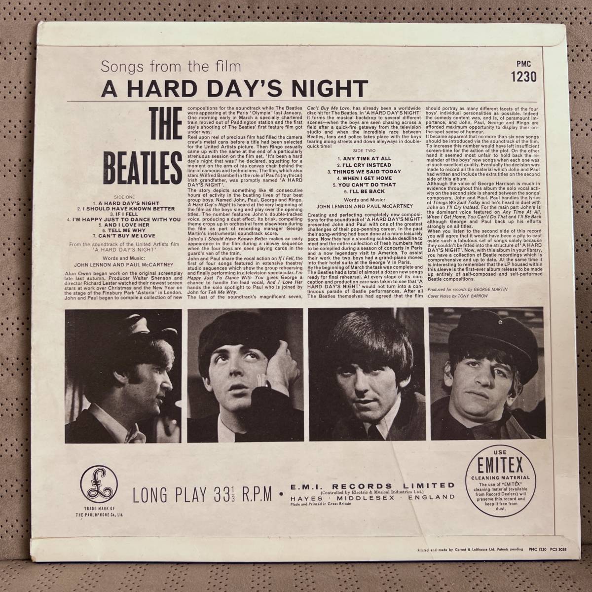 UK Mono - A Hard Days Night ●極美品 - Beatles / ア ハード デイズ ナイト●ビートルズ_画像5