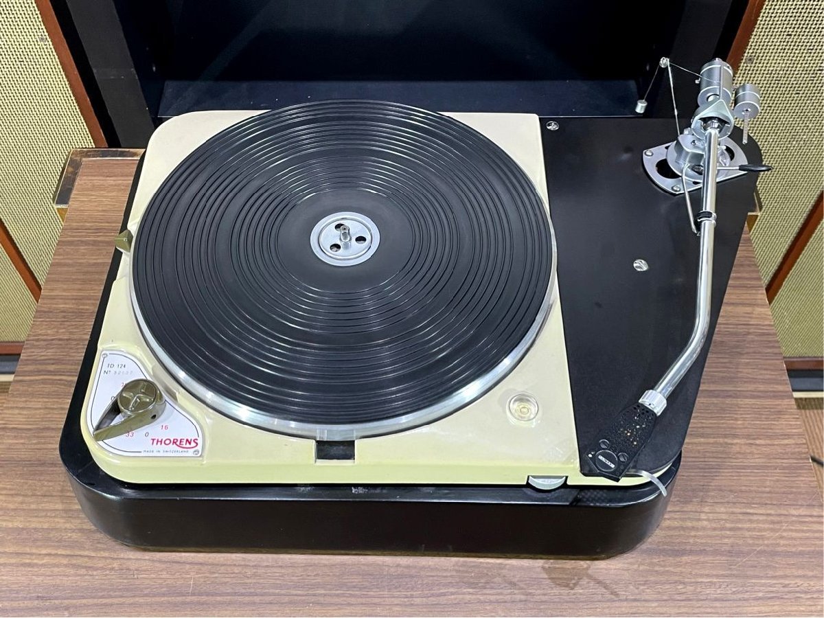 ターンテーブル THORENS TD124 SME 3012 S2 ロングアーム 搭載 SMEシェル等付属 リフターオイル補充済み Audio Station_画像2