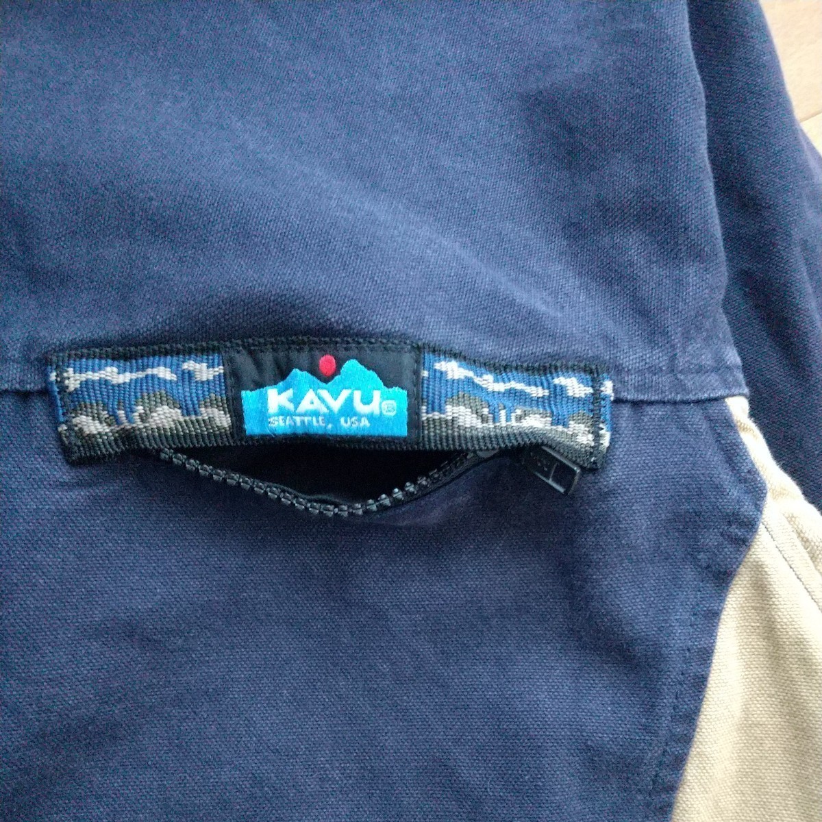 カブー KAVU ハーフジップ プルオーバー スローシャツ size M アメリカ製 キャンプ 登山 USA製 コットン_画像3