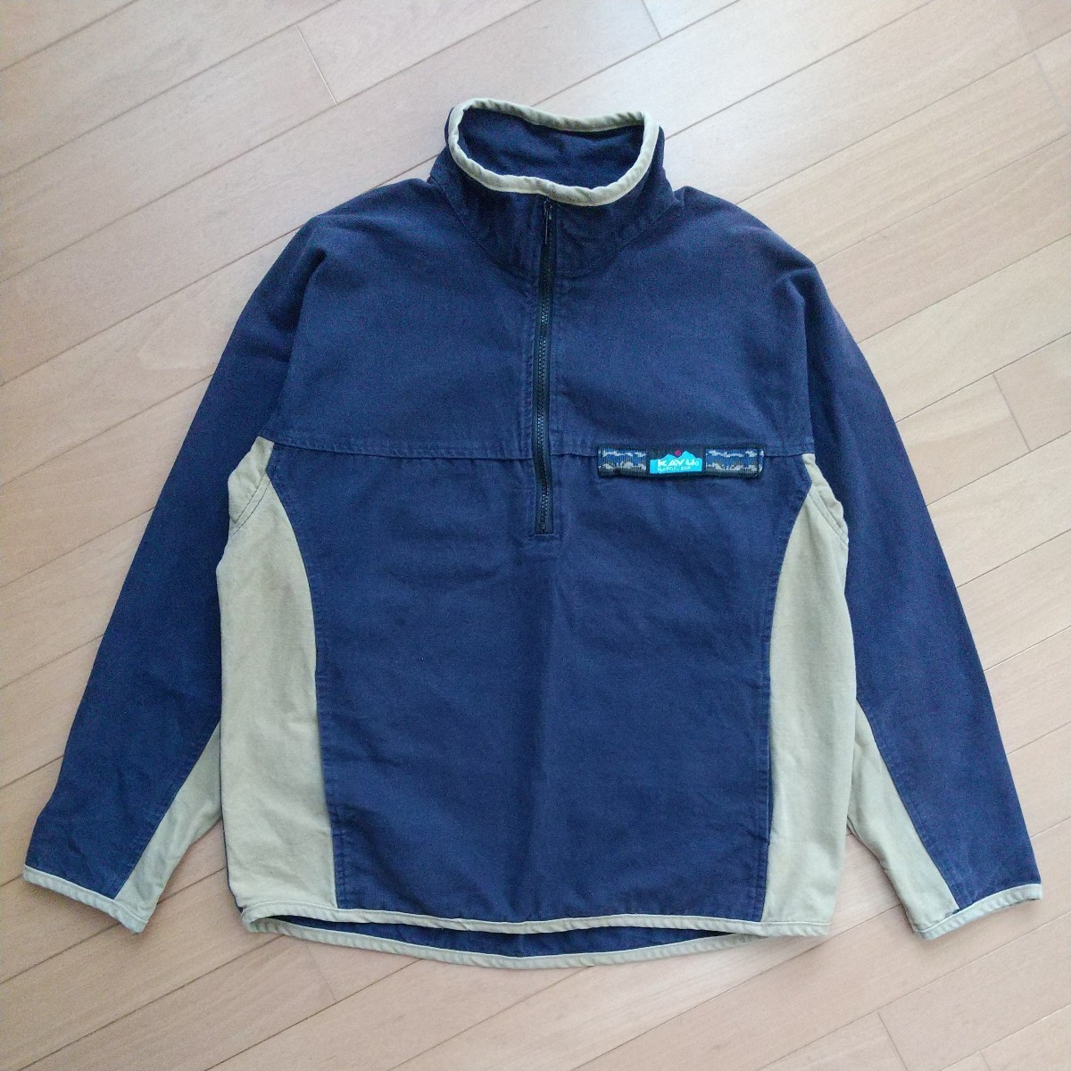 カブー KAVU ハーフジップ プルオーバー スローシャツ size M アメリカ製 キャンプ 登山 USA製 コットン_画像1