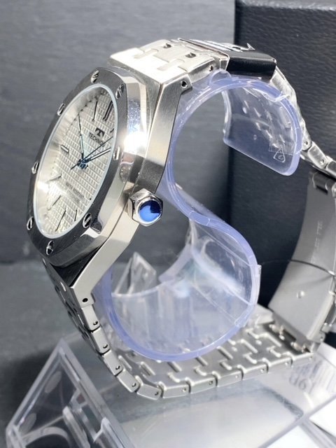 新品 TECHNOS テクノス 腕時計 正規品 アナログ腕時計 クオーツ カレンダー 5気圧防水 ステンレス ビジネス シンプル シルバー プレゼント_画像4