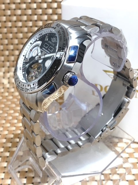 限定モデル 秘密のからくりギミック搭載 新品 DOMINIC ドミニク 正規品 手巻き腕時計 ステンレスベルト アンティーク腕時計 ブラック_画像4