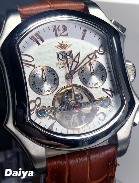限定モデル 新品 DOMINIC ドミニク 正規品 腕時計 手巻き腕時計 秘密のからくりギミック搭載 レザーベルト アンティーク腕時計 プレゼント_画像1