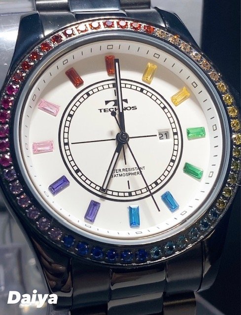 新品 腕時計 正規品 TECHNOS テクノス クオーツ アナログ腕時計 3気圧防水 カレンダー 3針 ブラック ホワイト ビジネス メンズ プレゼント_画像1