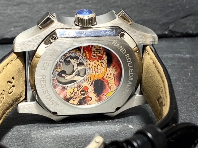 限定モデル 新品 DOMINIC ドミニク 正規品 腕時計 手巻き腕時計 秘密のからくりギミック搭載 レザーベルト アンティーク腕時計 ブラック_画像8