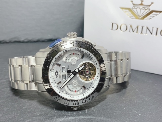 限定モデル 秘密のからくりギミック搭載 新品 DOMINIC ドミニク 正規品 腕時計 手巻き腕時計 ステンレスベルト アンティーク腕時計シルバー_画像7
