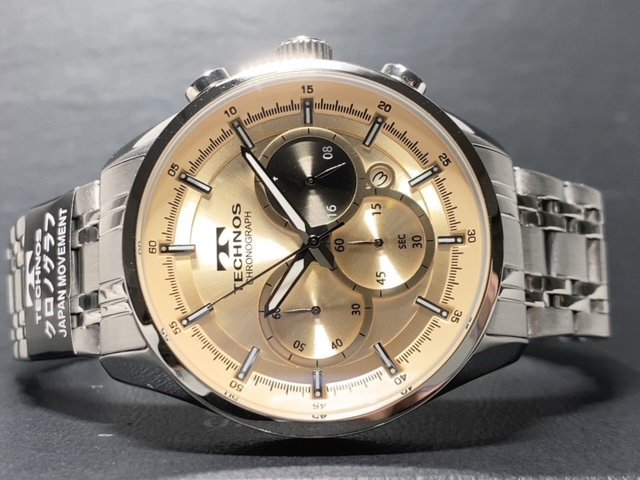 新品 TECHNOS テクノス 腕時計 正規品 アナログ腕時計 クオーツ クロノグラフ カレンダー ステンレス 5気圧防水 メンズ プレゼント ギフト_画像5