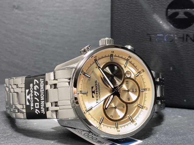 新品 TECHNOS テクノス 腕時計 正規品 アナログ腕時計 クオーツ クロノグラフ カレンダー ステンレス 5気圧防水 メンズ プレゼント ギフト_画像6
