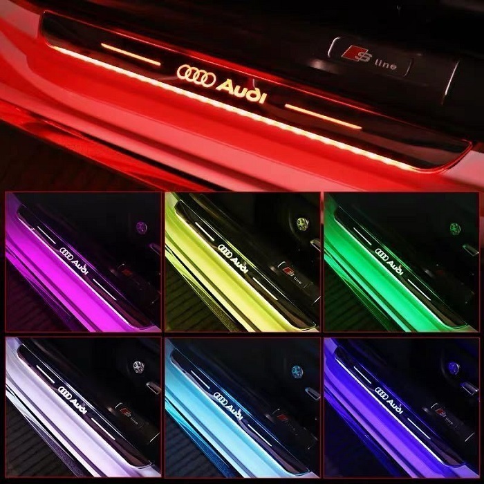 RAV4 LED スカッフプレート USB充電式 LEDスカッフプレート 4枚セット 鏡面仕上げ 1台分 7色発光 ステッププレート 国内在庫①_画像5