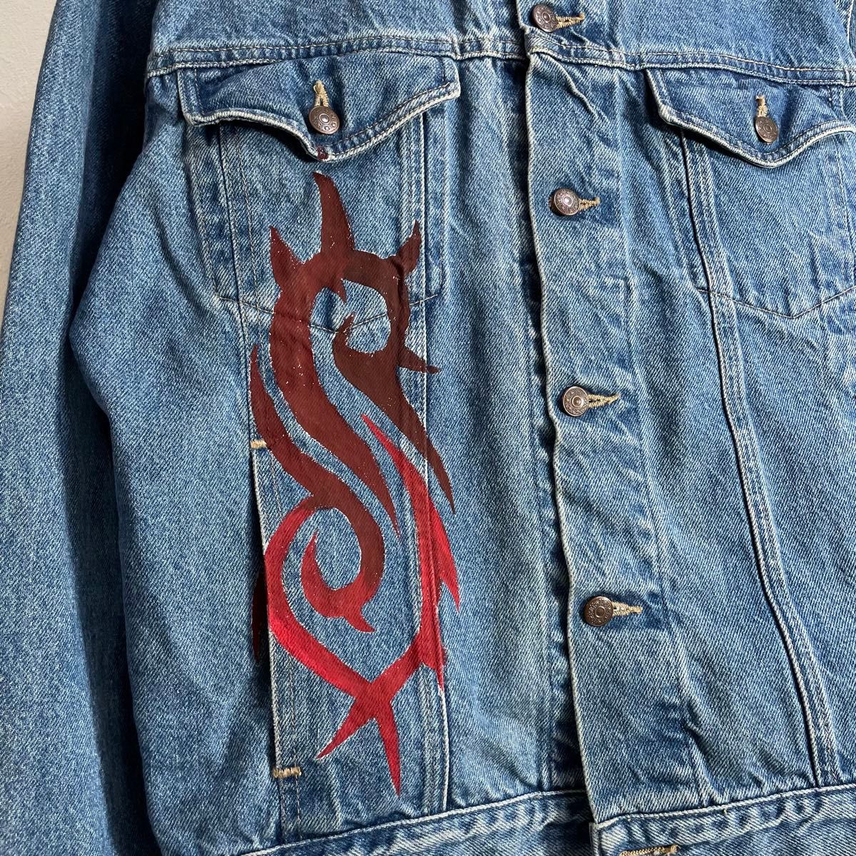 US古着 リメイク デニムジャケット Gジャン Slipknot バンド US古着 リメイク デニムジャケット Gジャン Slipknot バンド