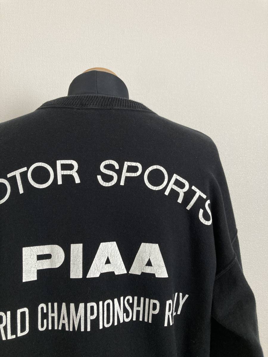 【PIAA】トレーナー S相当 バックロゴ 胸袖ワッペン 難品 スウェット 90s ピア 普段着 AUTOなど F-1 RACING MOTOR SPORTS_画像2