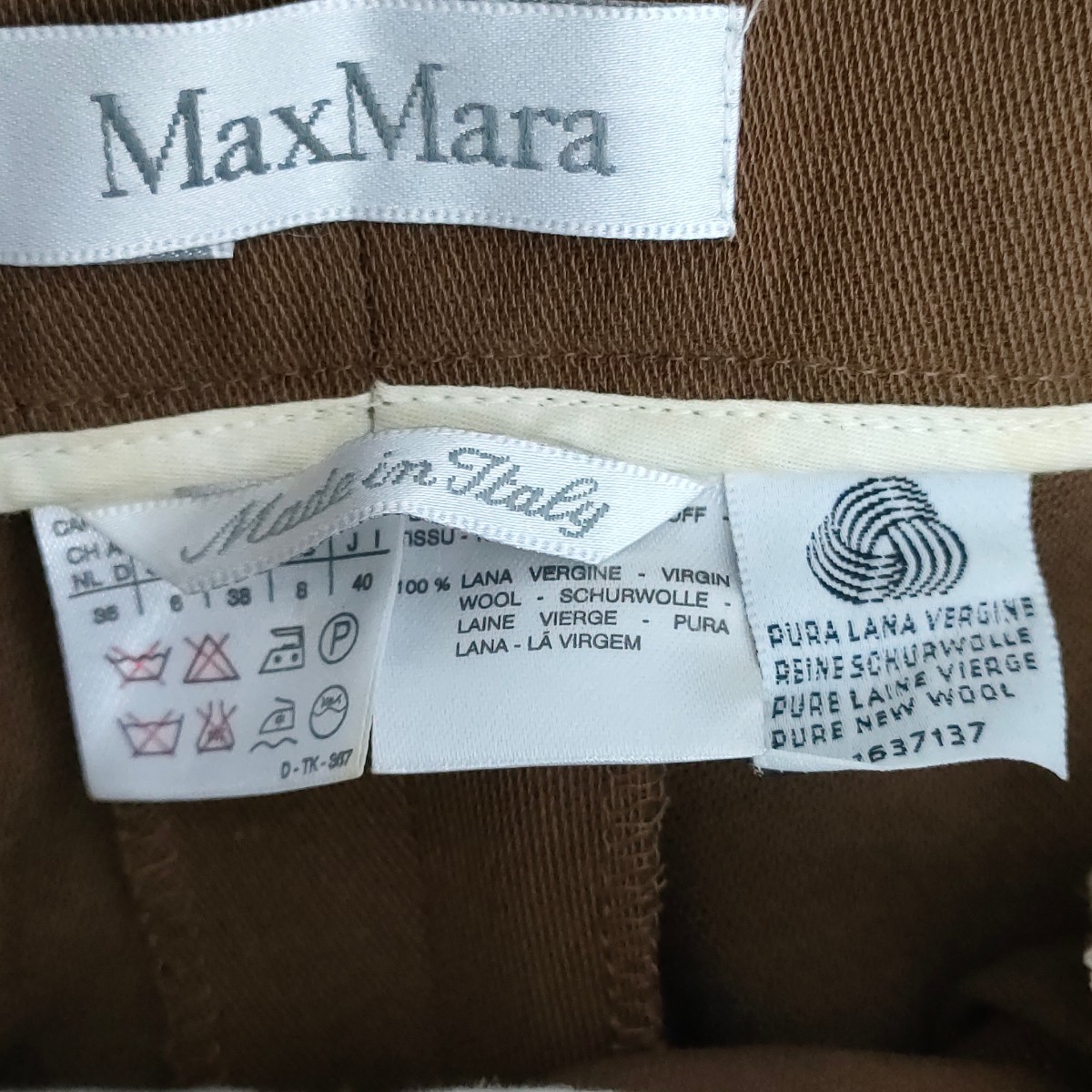 マックスマーラ/ Max Mara レディース ボトムス パンツ スラックス ウールパンツ ブラウン 40サイズ I-3252_画像7