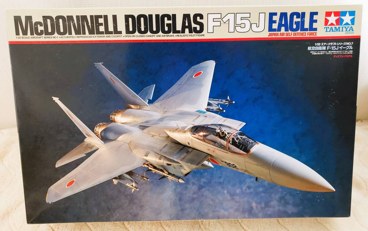 ★１円売切り!! ビッグサイズ！F-15Jイーグル航空自衛隊1/32(タミヤ)中古未組立品→　格安出品！！ベテランにはお宝キット　同梱歓迎_画像1