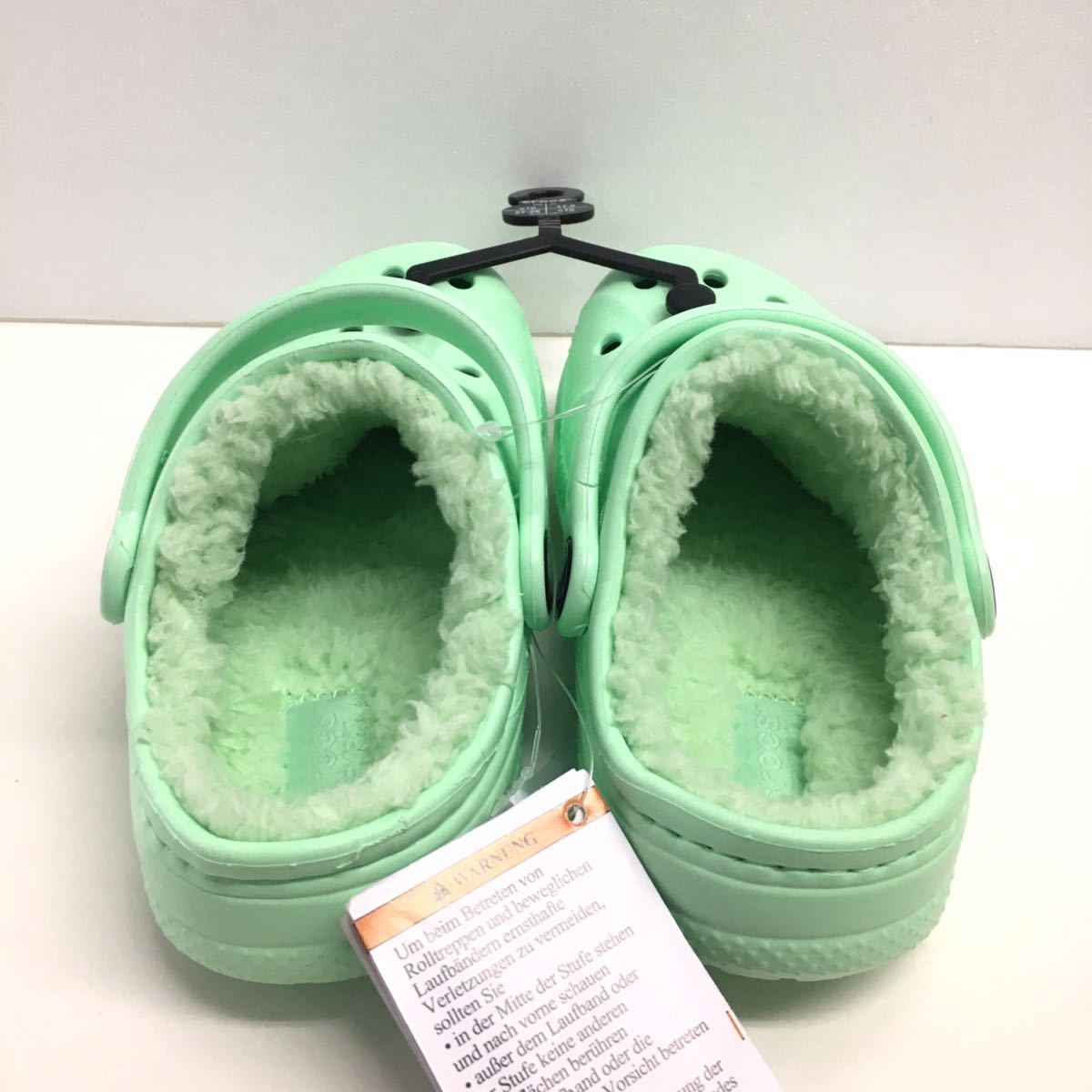  новый товар # Crocs CROCS Kids winter сабо Kids боа есть сандалии c10 17.5cm светло-зеленый 