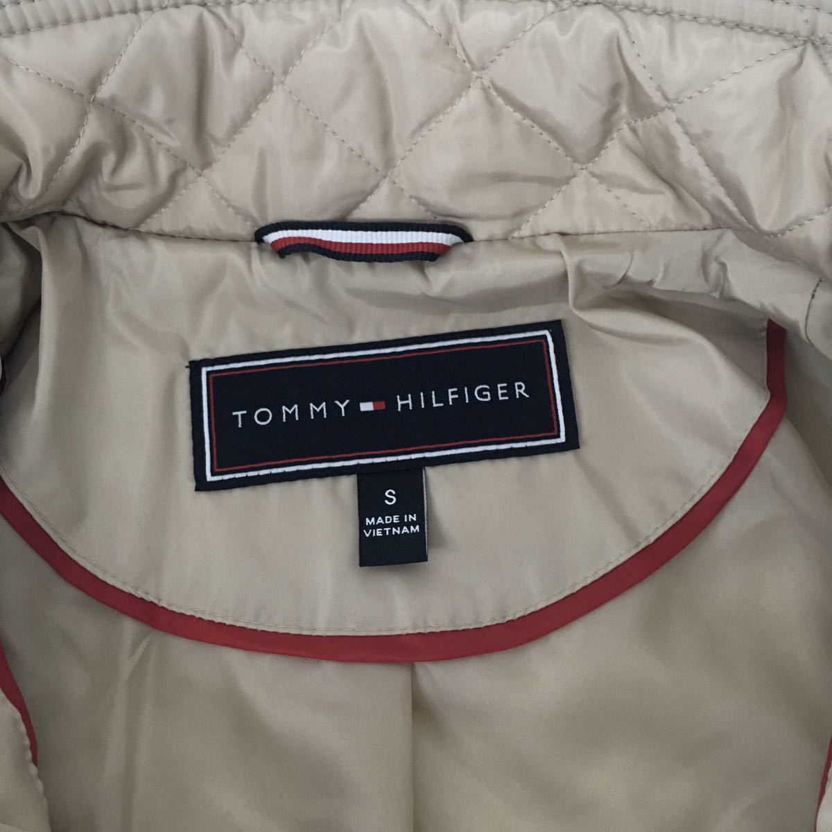 未使用■TOMMYHILFIGER トミーヒルフィガー レディース キルティングジャケット S アイボリー ロゴ_画像4