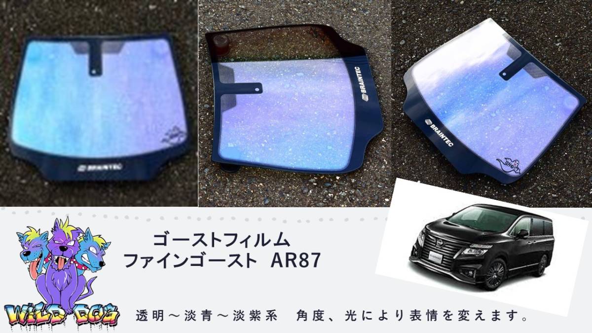 エルグランド　TE52　フロントガラス用 熱成型済み ファインゴースト AR87 ゴーストフィルム　ブレインテック製_画像1