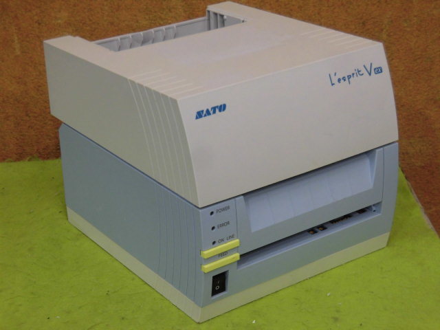 [A18696] SATO レスプリ T408v-exCUT USB／有線LAN／RS-232C BARCODE PRINTER テスト印字確認済み ▼現状品 ACアダプタ無し等_画像4