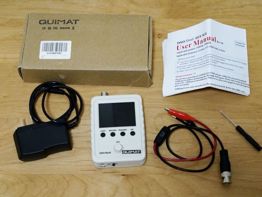 Quimat 2.4TFT デジタル オシロスコープ(組立完成品) 0-200KHz プローブ付き Q1500 ACアダプター付き_画像1