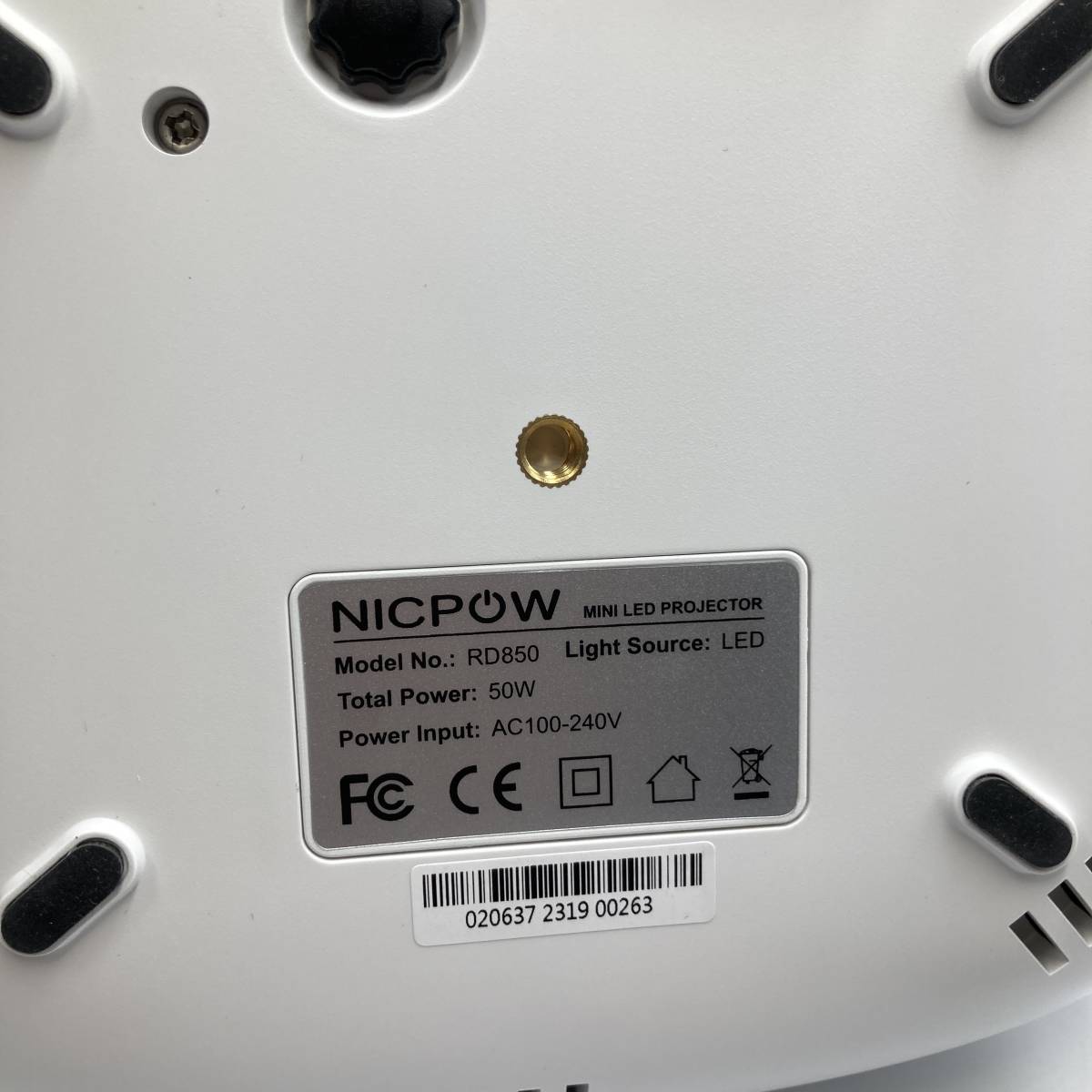 【通電確認済】NICPOW ホームプロジェクター RD850 LEDライト スクリーン付/Y13228-W1_画像7
