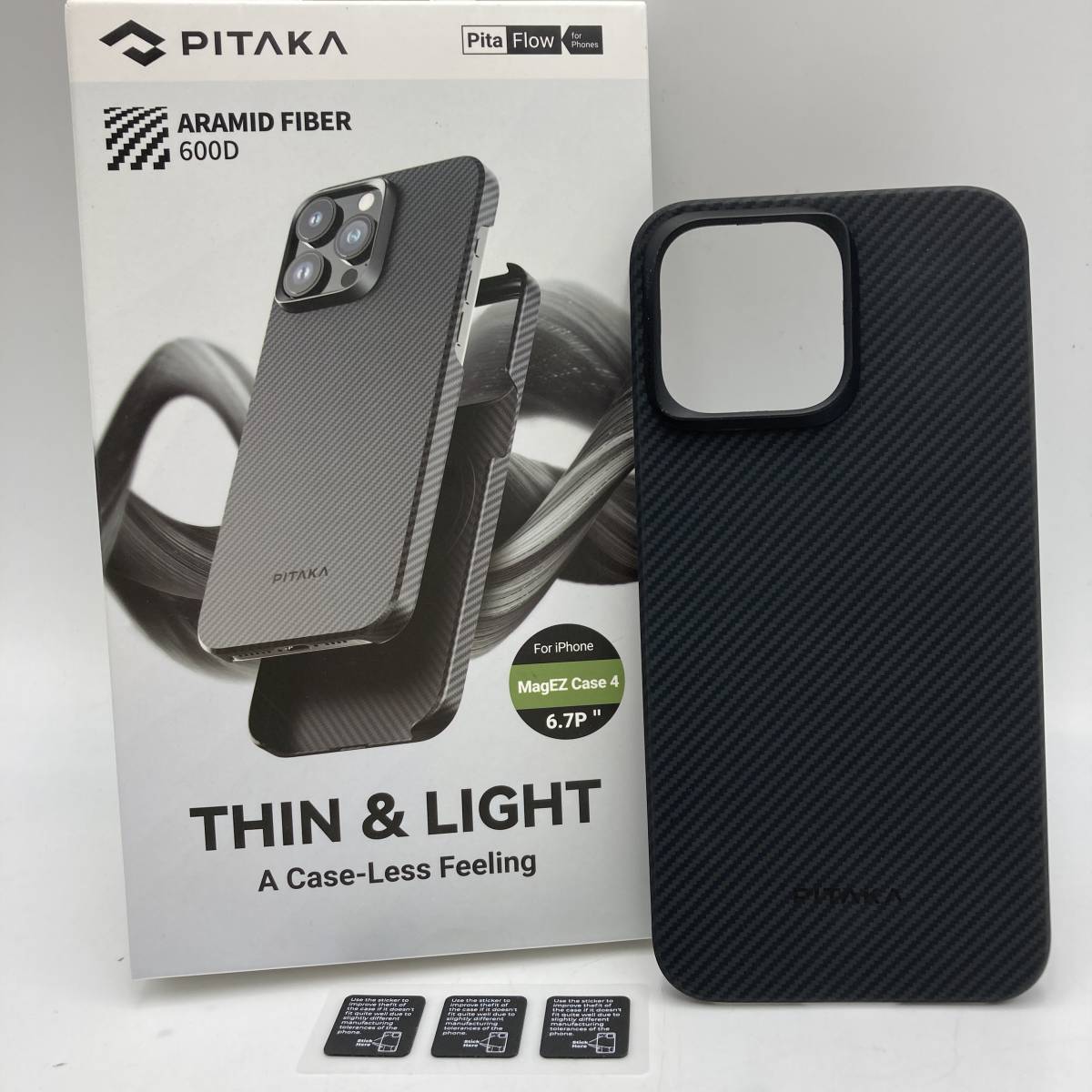 【美品】PITAKA iPhone15proMax ケース 浮織600Dアラミド繊維製 MagSafe対応 MagEZ Case 4/Y14093-P2の画像1