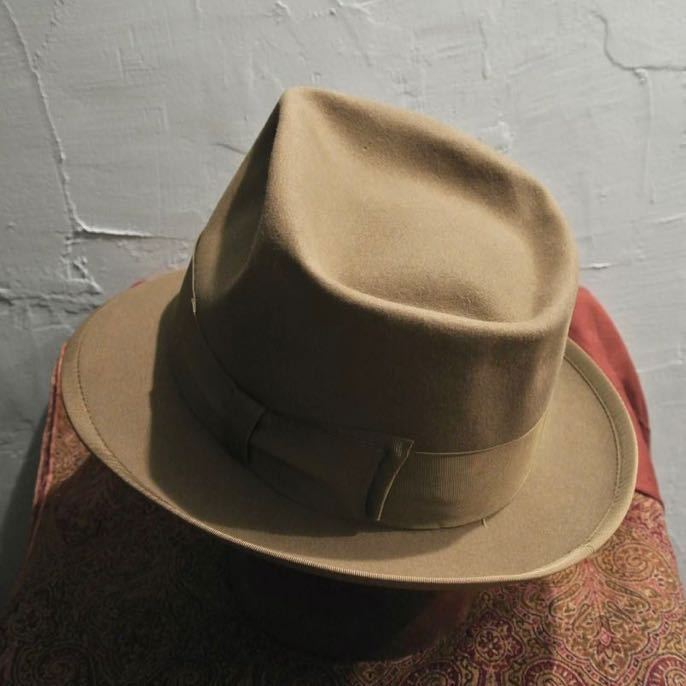 ニアミントVINTAGE STETSON 50s 7 1/4 ヴィンテージ ステットソン ベージュワントーン 58cm 59 ウィペット whippet フェドラハット_画像5