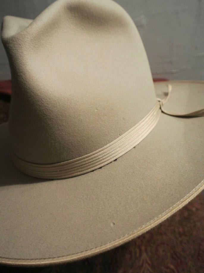 30s VINTAGE STETSON No.1 western hat 7 56cm Vintage we Stan hat ste toson open load silver Berry Johnny tep