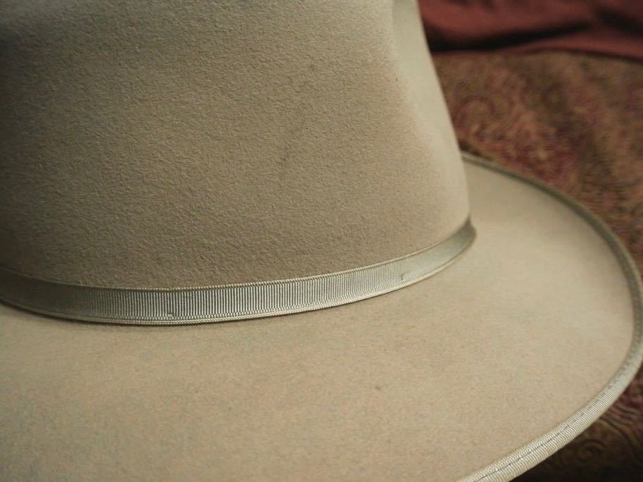 50s VINTAGE Mallory 7 1/8 Vintage maro Lee 57cm gray justetson ste toson open load we Stan hat silver Berry beige 