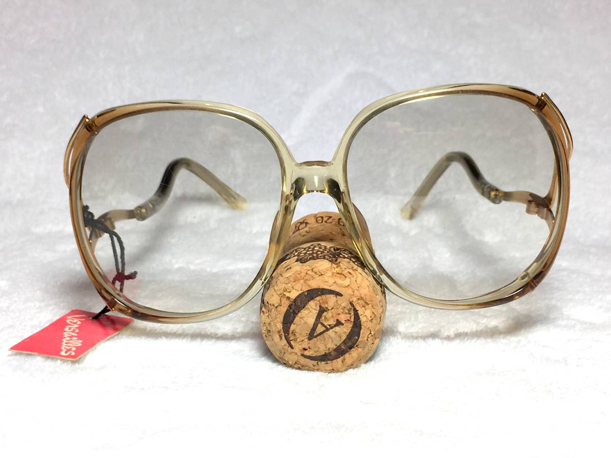 デッドストック Versailles サングラス バタフライ 眼鏡 V21 ブラウン 大ぶり 未使用 セル メタル コンビフレーム ビンテージ レディースの画像8