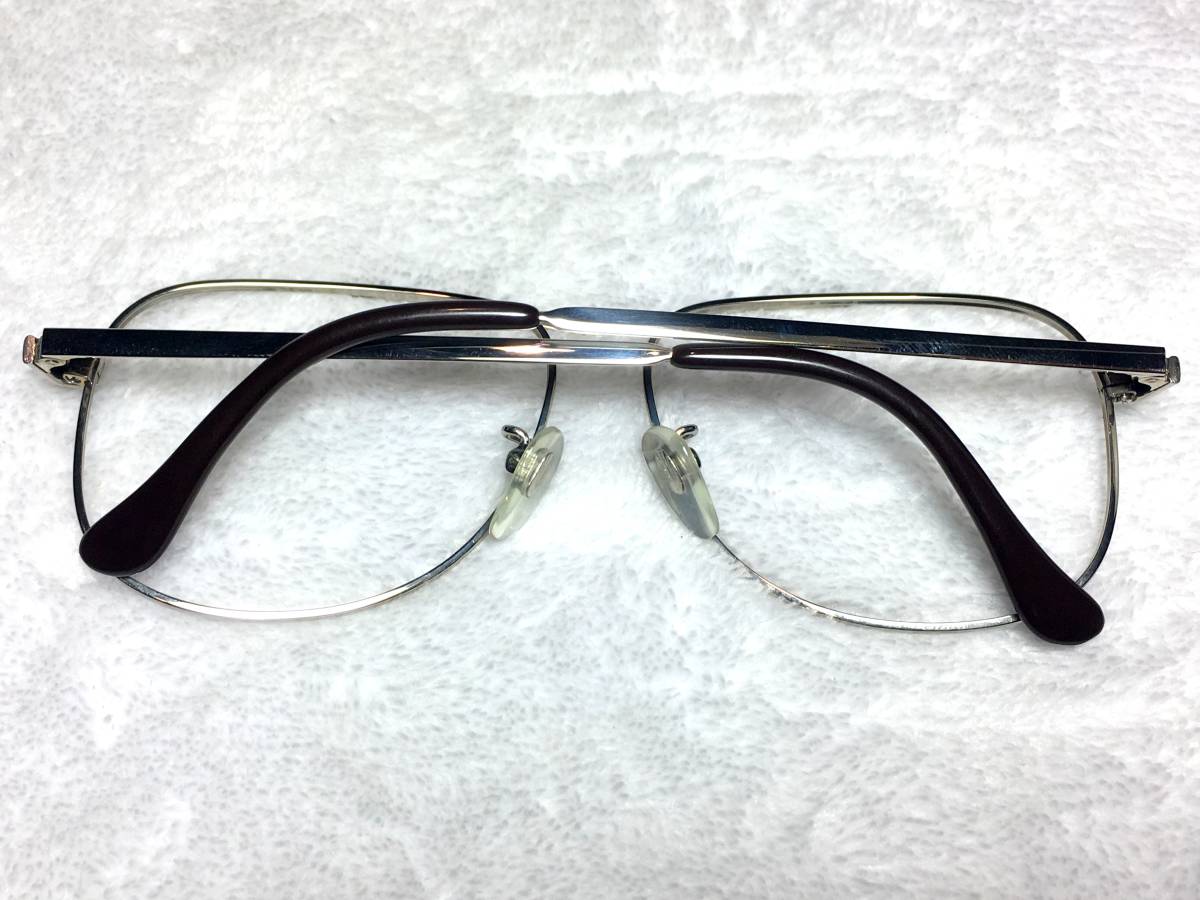 デッドストック VISTA サンプラチナ トップブリッジ 眼鏡 Y-008 54 SPM シルバー ビンテージ 未使用 セミオート フレーム 昭和 レトロ_画像2
