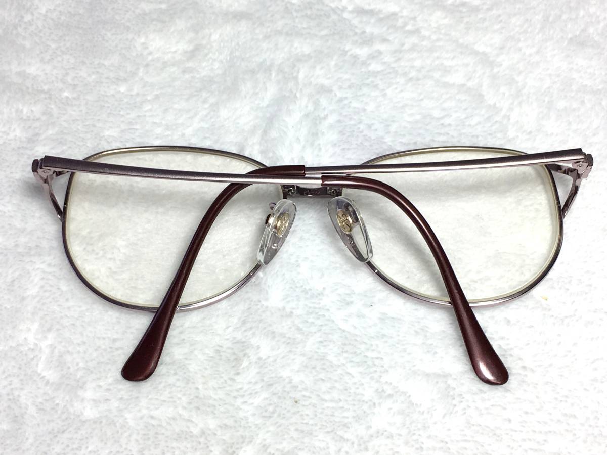 HOYA 日本製 レディース 眼鏡 チタン EP047T P51 バタフライ シルバー 装飾 傷少め 中古 メタル フレーム メガネ ホヤ_画像2