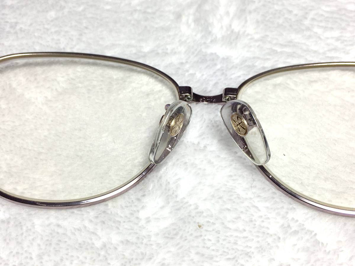 HOYA 日本製 レディース 眼鏡 チタン EP047T P51 バタフライ シルバー 装飾 傷少め 中古 メタル フレーム メガネ ホヤ_画像5
