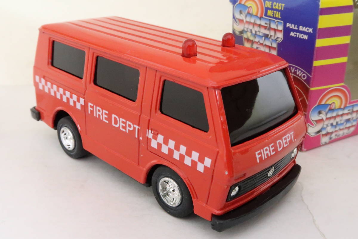 SIREN VAN VW VOLKSWAGEN FIRE DEPT ワーゲン 消防バン 箱付 難有 1/40? ニレレ_画像4