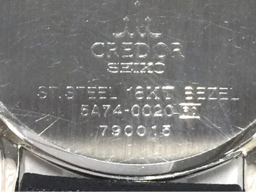 セイコー 腕時計 クレドール 5A74-0020 SS×18KTベゼル ローマン クォーツ メンズ 社外ベルト 稼働 295484-11-13_画像7