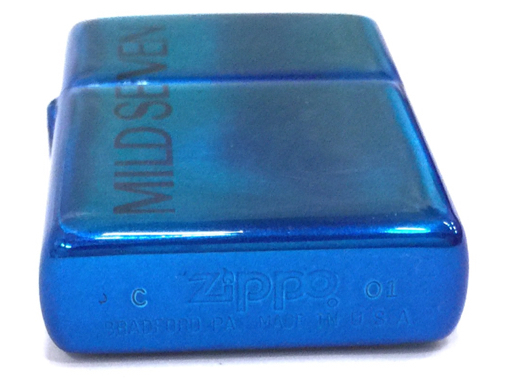 ジッポー マイルドセブン MILD SEVEN オイルライター 高さ5.5cm 喫煙具 喫煙グッズ ブルー系 保存箱付き ZIPPO_画像6