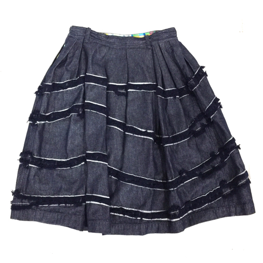 JUNKO SHIMADA デニム スカート サイズ40 綿100％ レディース ネイビー 紺 ジュンコシマダ_画像2