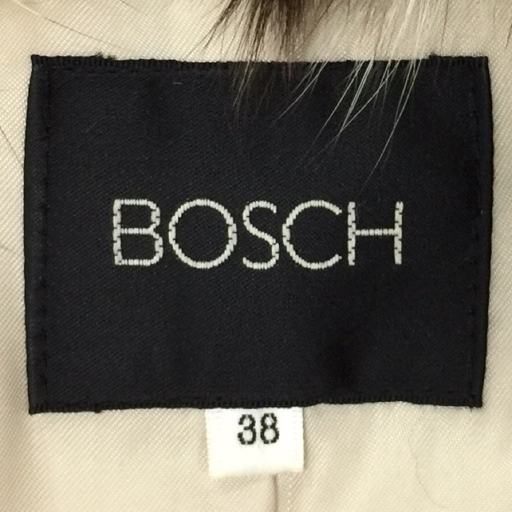 ボッシュ サイズ38 長袖 ファーコート 毛皮 ブルーフォックス レディース ベージュ系 ホック アウター BOSCH_画像5